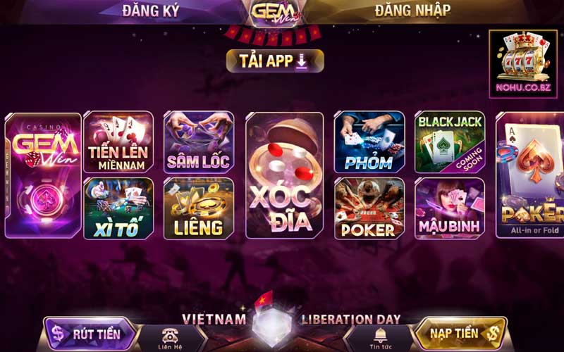 Hệ thống game bài đại gia tại cổng Gamewin