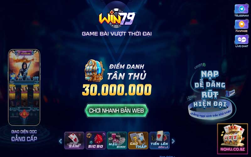 Hệ thống trò chơi đổi thưởng tại cổng game Win79