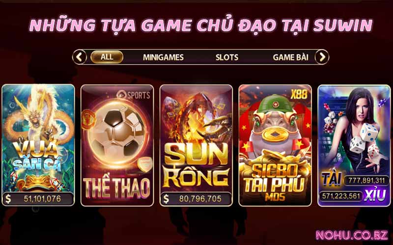 Những tựa game chủ đạo tại cổng game Sunwin
