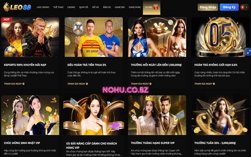 Những ưu đãi độc quyền thể hiện đẳng cấp nhà cái Leo88