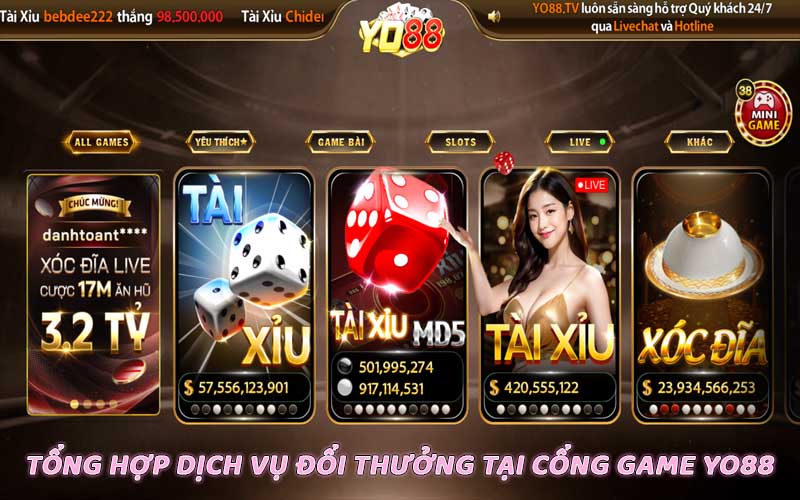Tổng hợp dịch vụ đổi thưởng tại Yo88 bạn nên biết